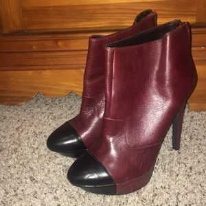 Black and Maroon Platform booties